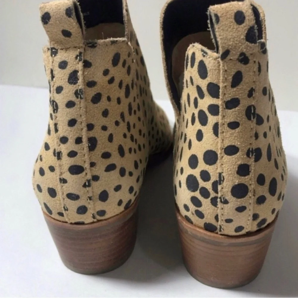 Dolce Vita Leopard Leather Ankle Boots Kaidie Booties. Size 7.